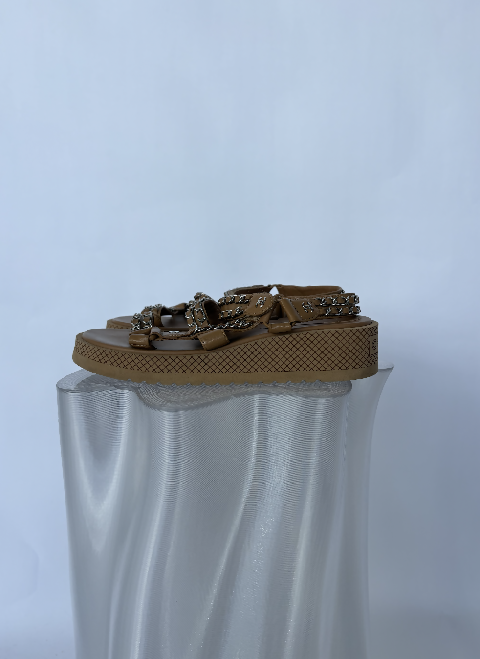 Beige Chanel Dad Chain Sandals - FULL SET