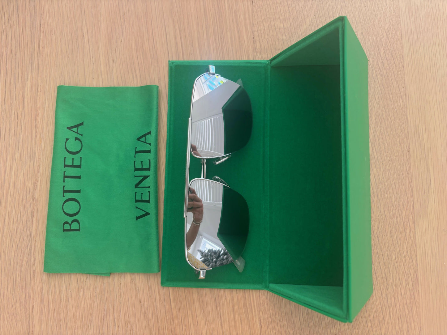 Bottega Veneta Square Aviator Sunglasses