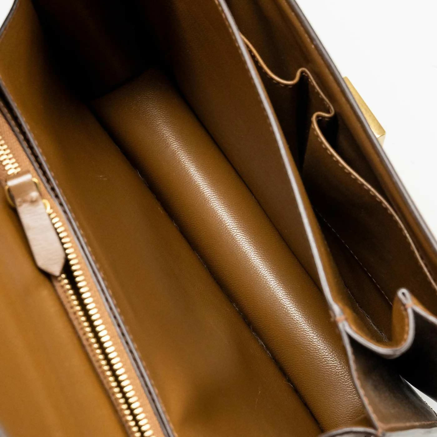 CELINE Medium Classic Box Bag Calfskin Camel