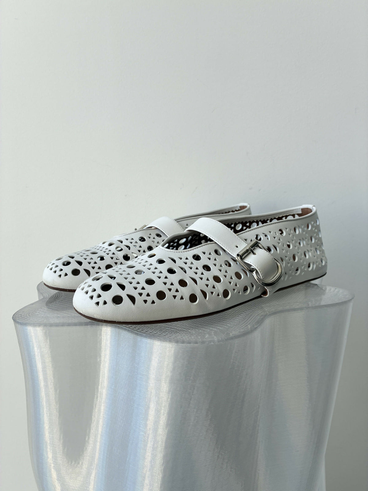 Alaïa Vienne Leather Mary Jane Flats