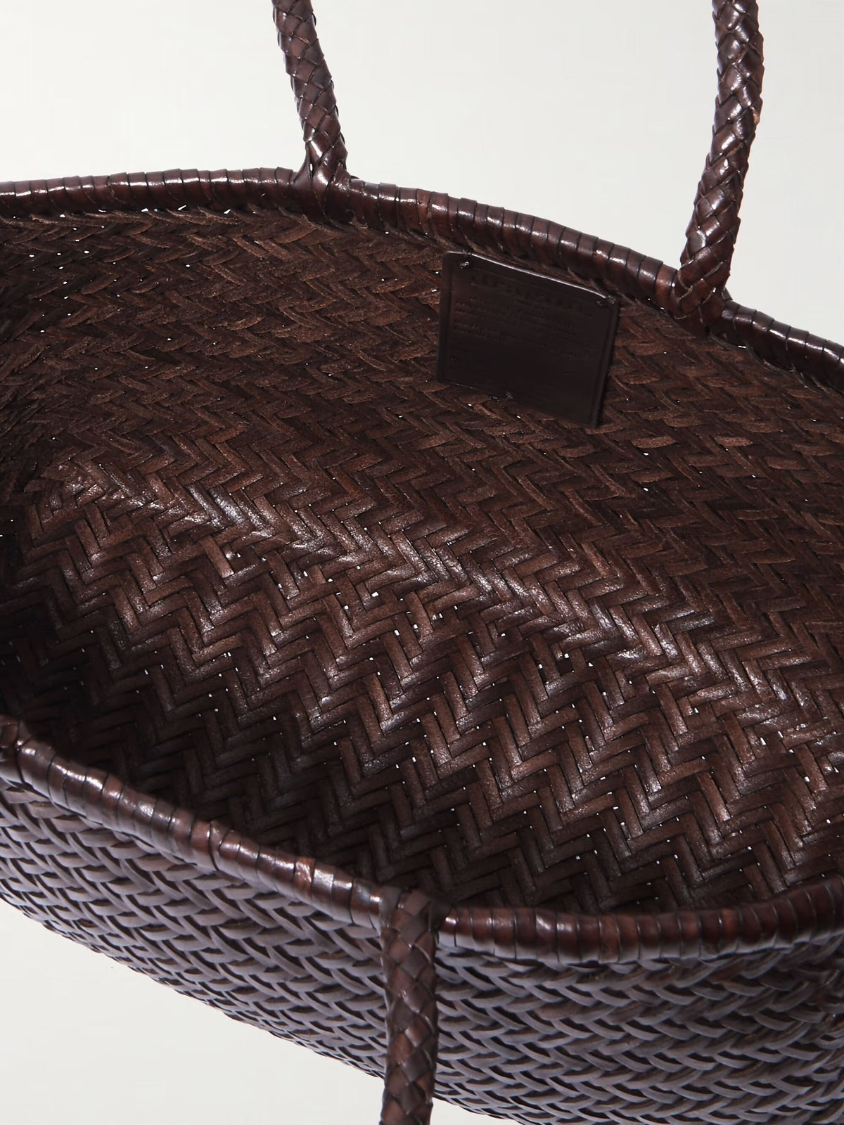 DRAGON DIFFUSION Bamboo Triple Jump Woven Leather Tote Bag - New