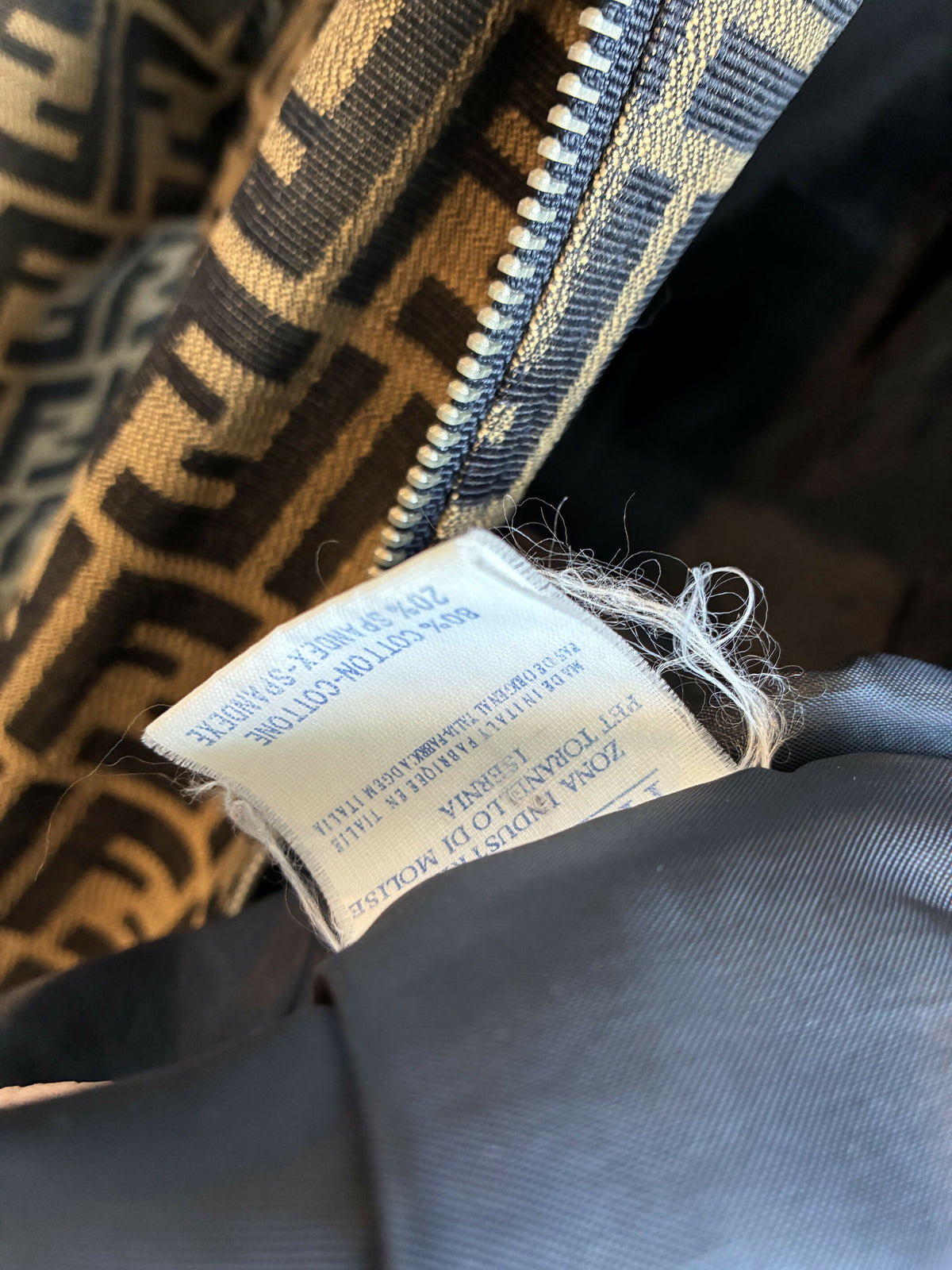 Fendi Vintage Brown Zucca Monogram Zip-up Jacket