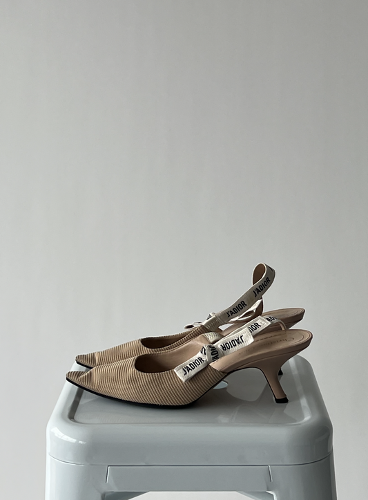 Dior Sling Backs - Nude Fabric