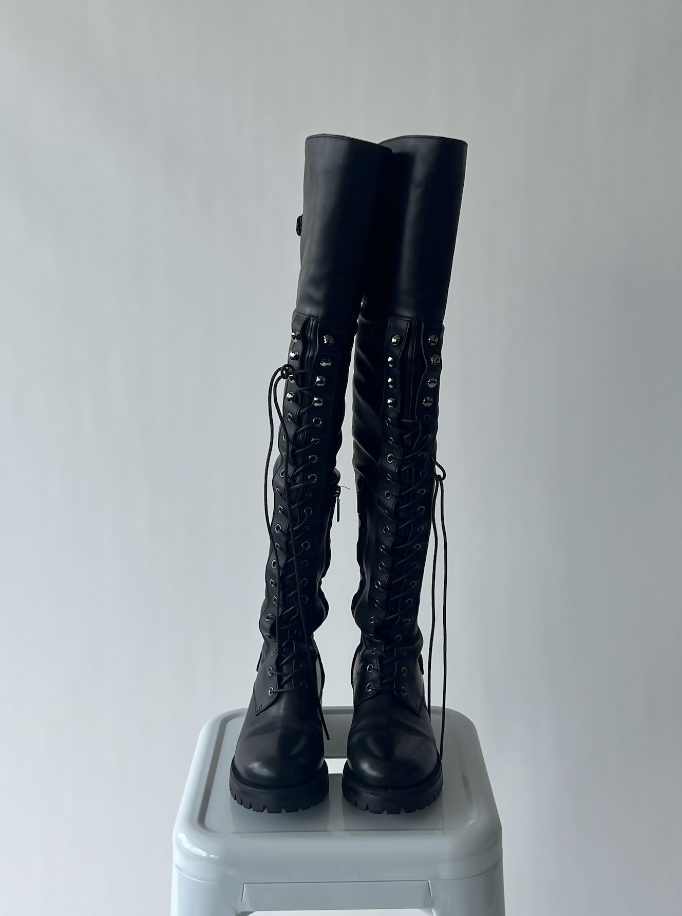 Dolce & Gabbana Thigh High Combat Boots
