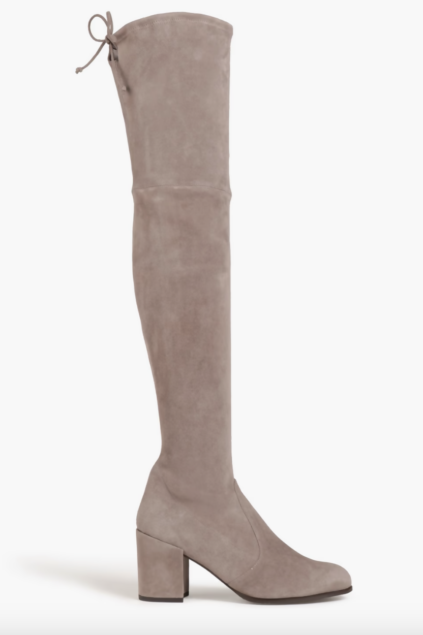 STUART WEITZMAN Suede thigh boots - Mushroom - Sz 38.5/39