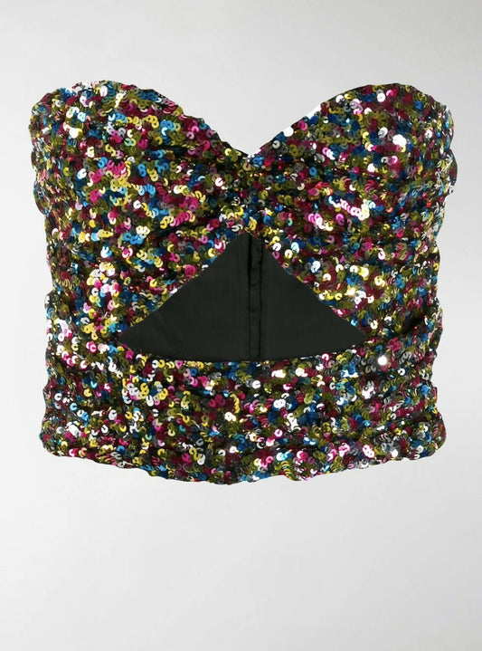THE ATTICO Sequinned strapless top - New with tags