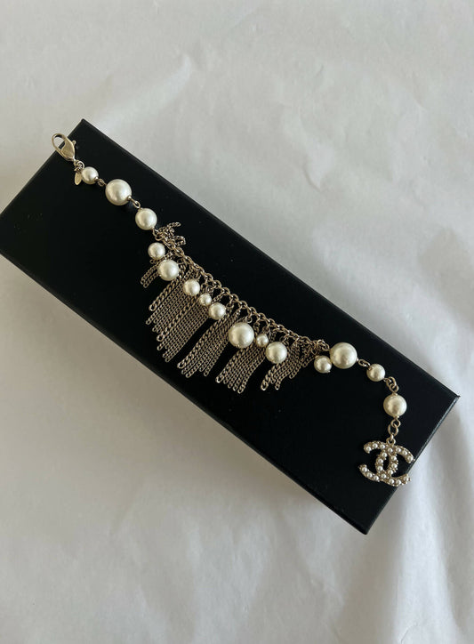 Chanel Pearl & Tasseled Bracelet