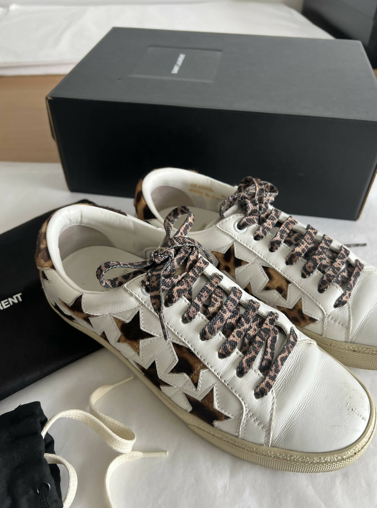 Saint Laurent Court Classic Sneakers Starts- Leopard/Cheetah