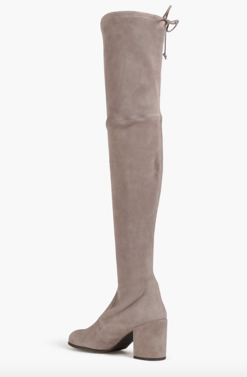 STUART WEITZMAN Suede thigh boots - Mushroom - Sz 38.5/39