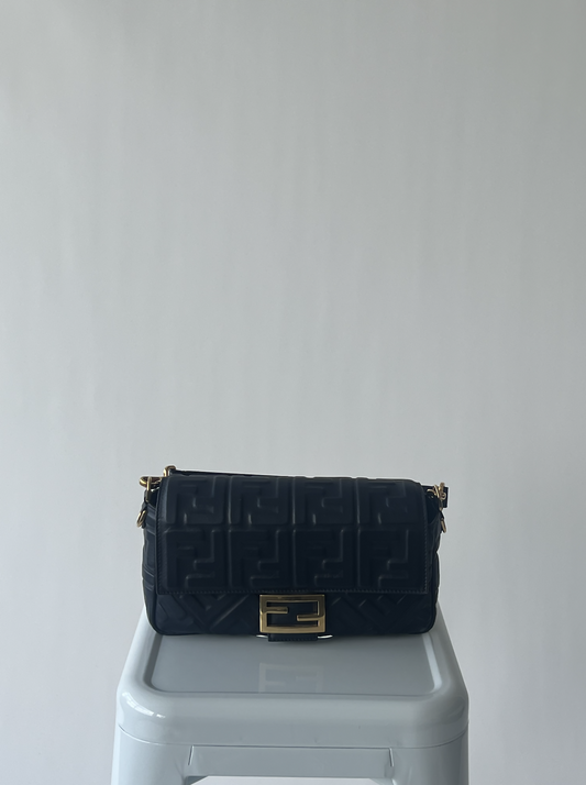 Fendi Nappa Embossed FF 1974 Baguette