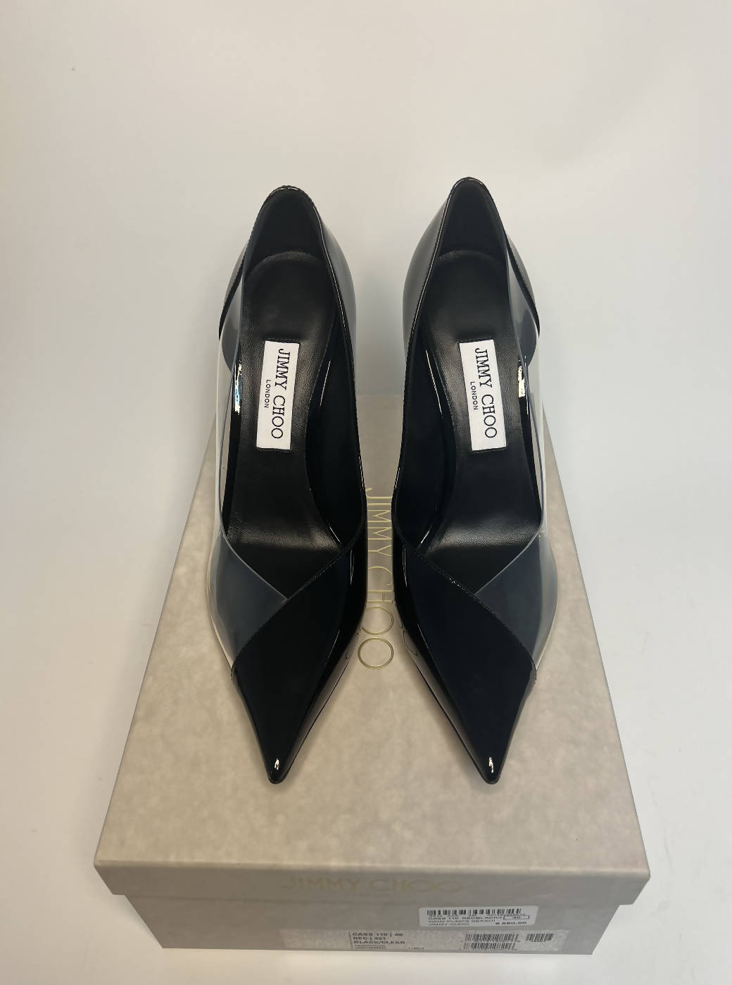 JIMMY CHOO Cass 110 leather and PVC pumps